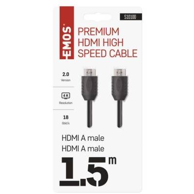 S10100 HDMI 2.0 vysokorýchlostný kábel A vidlica - A vidlica 1,5 m EMOS