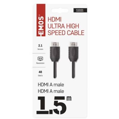S10101 HDMI 2.1 vysokorýchlostný kábel A vidlica - A vidlica 1,5 m EMOS