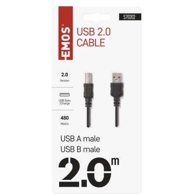 S70202 USB kábel 2.0 A vidlica - B vidlica 2m EMOS