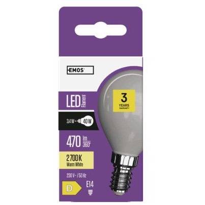 ZF7220 LED žiarovka Filament Mini Globe / E14 / 3,4 W (40 W) / 470 lm / teplá biela