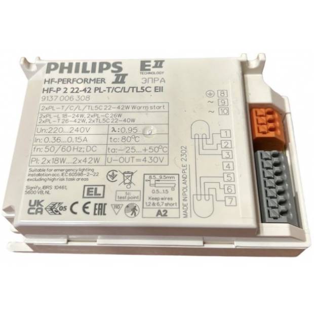 Philips HF-P 2 22-42 PL-T/C/L/TL5C EII elektronický viacwattový predradník
