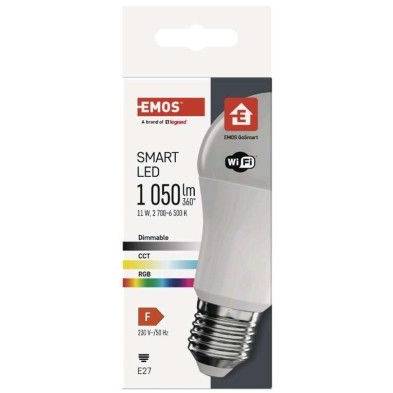 ZQW515R GoSmart A60 Smart LED žiarovka / E27 / 11 W (75 W) / 1 050 lm / RGB / stmievateľná / Wi-Fi EMOS Lighting