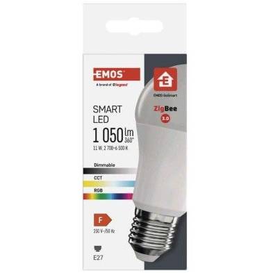 ZQZ515R Inteligentná LED žiarovka GoSmart A60 / E27 / 11 W (75 W) / 1 050 lm / RGB / stmievateľná / Zigbee EMOS Lighting