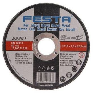 FESTA 22251 Kotúč na rezanie kovov 115x1,6x22,2 mm